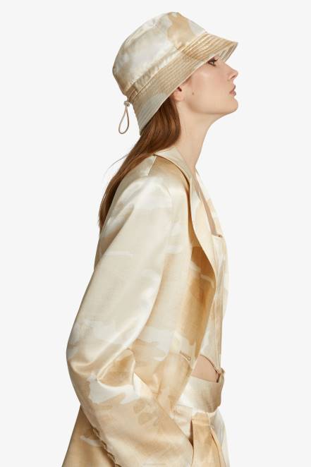 Women Ermanno Scervino Beige Camouflage Bucket Hat 424R206