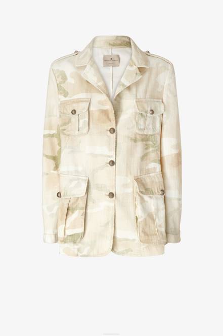 Women Ermanno Scervino Beige Camouflage Jacket 424R23