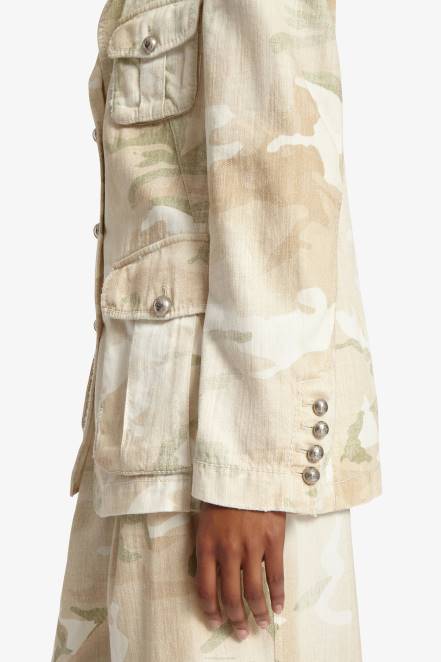 Women Ermanno Scervino Beige Camouflage Jacket 424R23