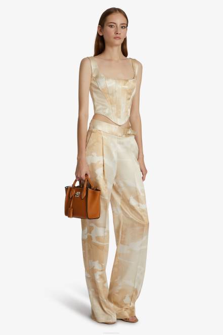 Women Ermanno Scervino Beige Camouflage Palazzo Trousers 424R101