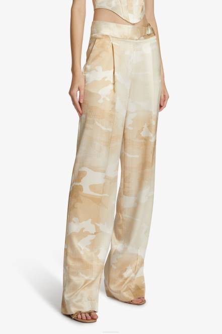 Women Ermanno Scervino Beige Camouflage Palazzo Trousers 424R101