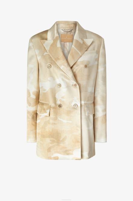 Women Ermanno Scervino Beige Camouflage-Print Blazer 424R24