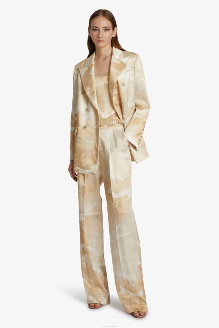Women Ermanno Scervino Beige Camouflage-Print Blazer 424R24
