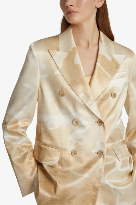 Women Ermanno Scervino Beige Camouflage-Print Blazer 424R24