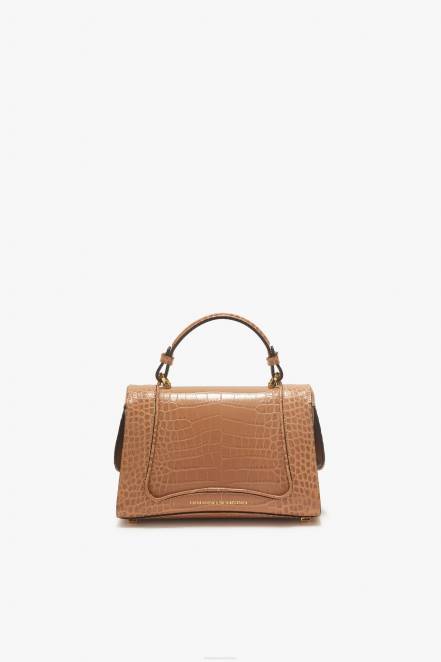 Women Ermanno Scervino Beige Crocodile Bowling Bag With Logo 424R155