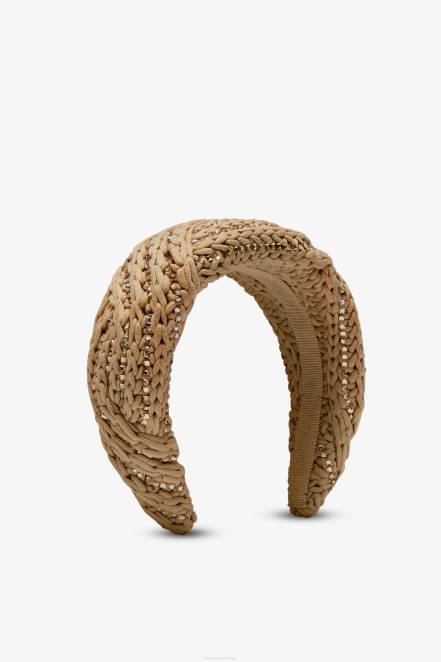 Women Ermanno Scervino Beige Crystal-Adorned Headband 424R205