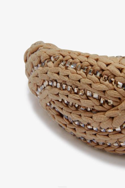 Women Ermanno Scervino Beige Crystal-Adorned Headband 424R205