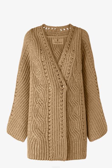 Women Ermanno Scervino Beige Crystal-Adorned Oversized Cardigan 424R42
