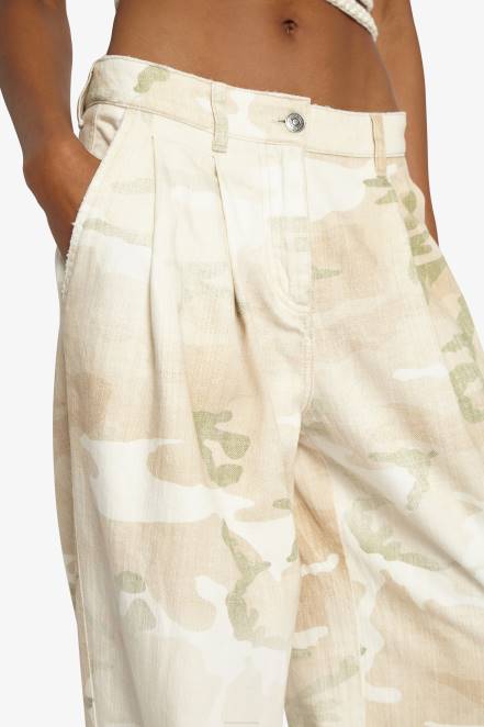 Women Ermanno Scervino Beige Light Camouflage Jeans 424R104