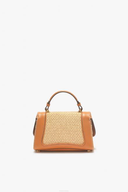 Women Ermanno Scervino Beige Raffia Bowling Bag With Logo 424R142