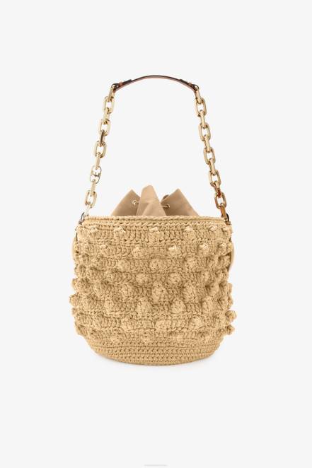 Women Ermanno Scervino Beige Raffia Bucket Bag 424R134