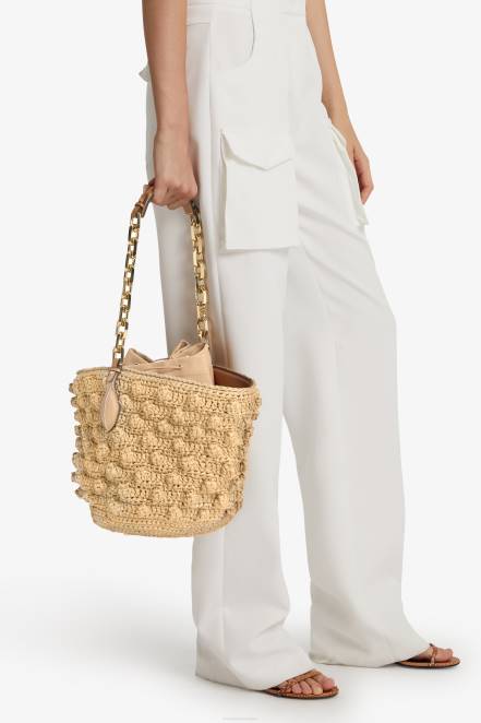 Women Ermanno Scervino Beige Raffia Bucket Bag 424R134