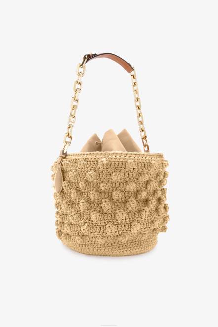 Women Ermanno Scervino Beige Raffia Bucket Bag 424R134