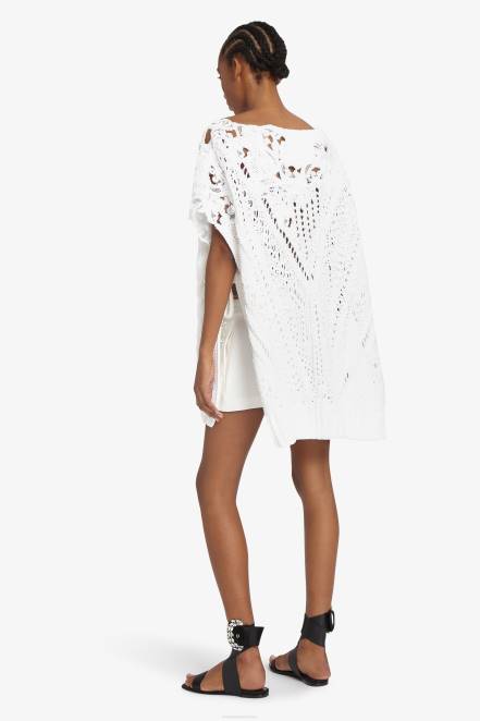 Women Ermanno Scervino Bianco Oversized Lace-Detailed Sweater With Cut-Outs 424R50