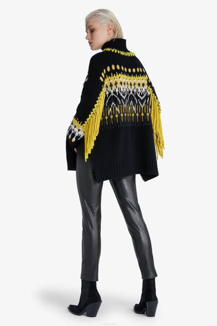 Women Ermanno Scervino Black Coated Fabric Slim Trousers 424R121
