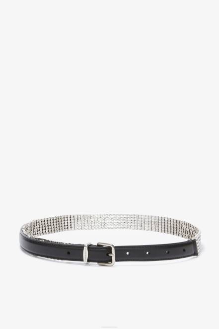 Women Ermanno Scervino Black Crystal Belt 424R199