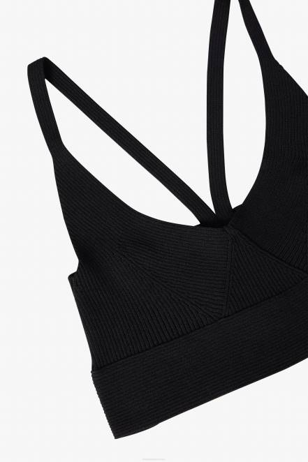 Women Ermanno Scervino Black Knit Crop Top 424R71