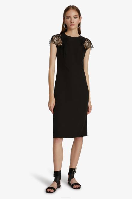 Women Ermanno Scervino Black Lace-Detailed Sheath Dress 424R7