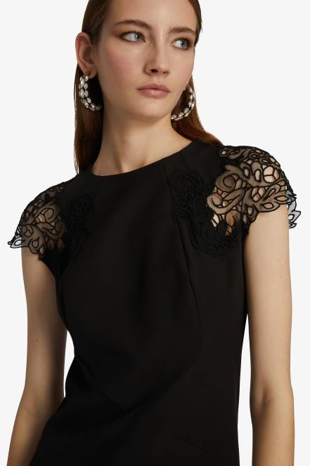 Women Ermanno Scervino Black Lace-Detailed Sheath Dress 424R7