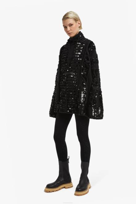 Women Ermanno Scervino Black Micro Crystal-Adorned Leggings 424R122