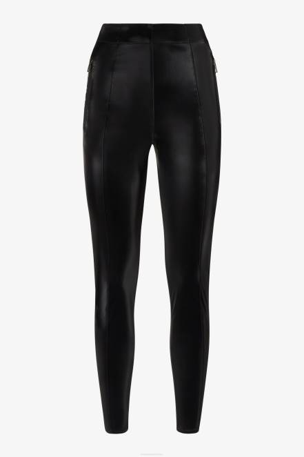 Women Ermanno Scervino Black Patent Leather-Look Leggings 424R120
