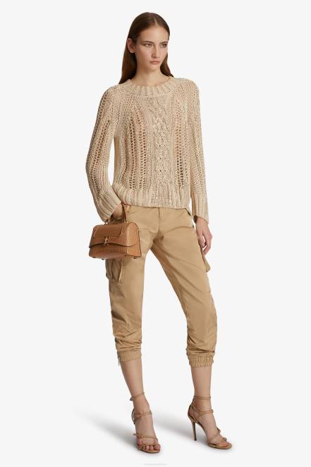 Women Ermanno Scervino Black Technical Duchesse Cargo Trousers 424R105