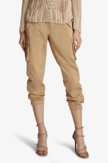 Women Ermanno Scervino Black Technical Duchesse Cargo Trousers 424R105