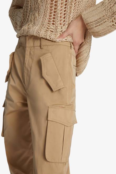 Women Ermanno Scervino Black Technical Duchesse Cargo Trousers 424R105