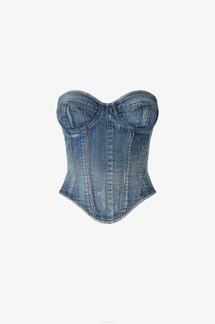 Women Ermanno Scervino Blue Denim Corset 424R93