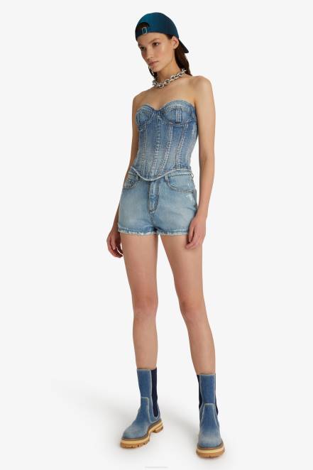 Women Ermanno Scervino Blue Denim Corset 424R93