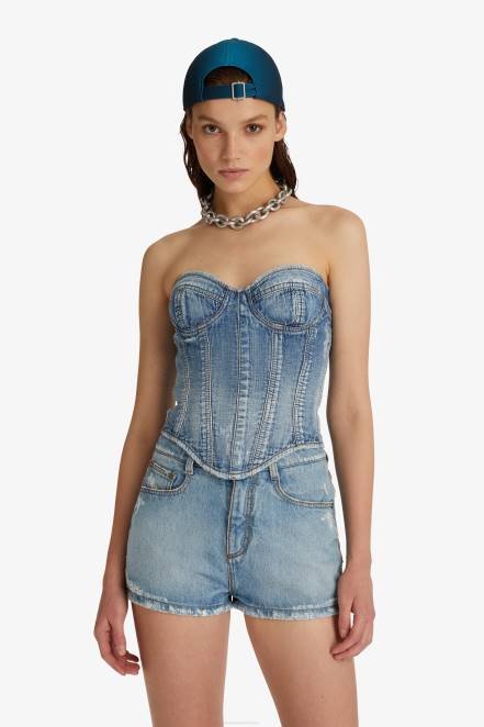 Women Ermanno Scervino Blue Denim Corset 424R93
