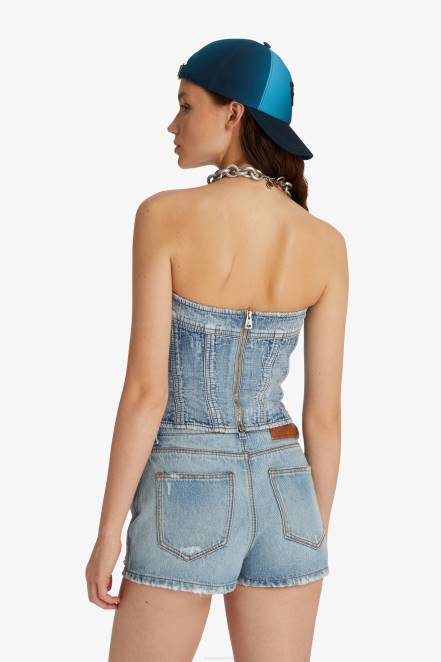 Women Ermanno Scervino Blue Denim Corset 424R93