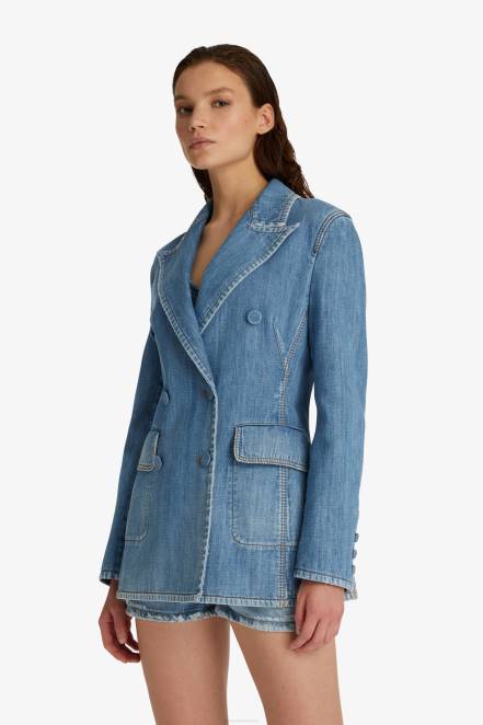 Women Ermanno Scervino Blue Denim Jacket 424R22