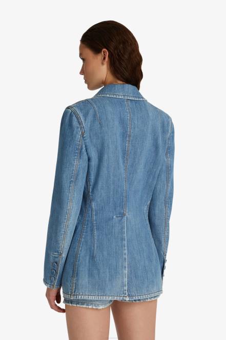 Women Ermanno Scervino Blue Denim Jacket 424R22