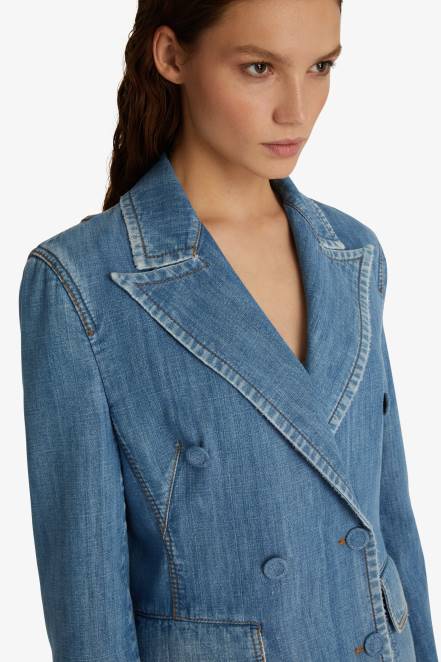 Women Ermanno Scervino Blue Denim Jacket 424R22
