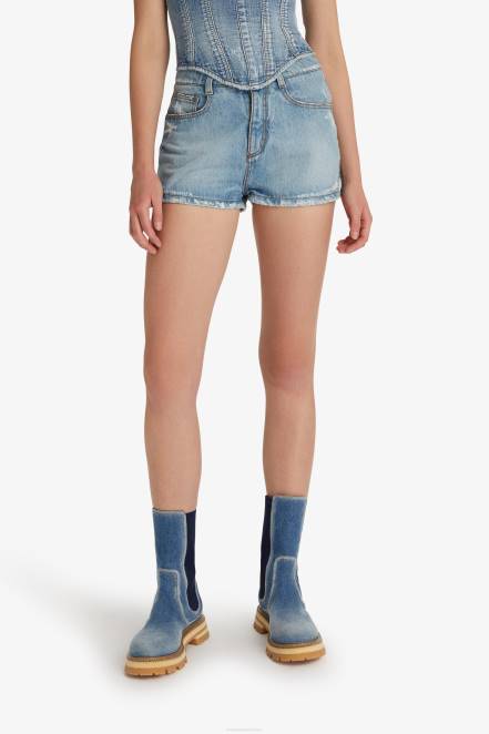 Women Ermanno Scervino Blue Denim Shorts 424R112