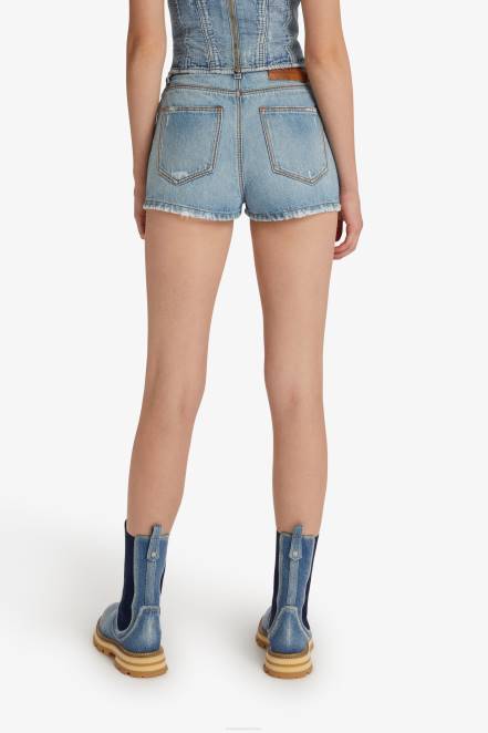 Women Ermanno Scervino Blue Denim Shorts 424R112