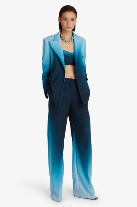 Women Ermanno Scervino Blue Double-Breasted Cady Blazer 424R35