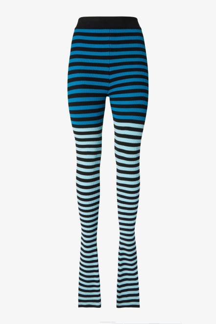 Women Ermanno Scervino Blue Knitted Flared Trousers 424R119