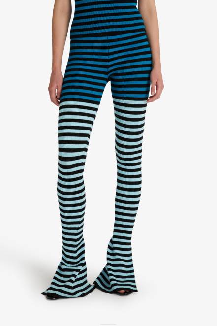 Women Ermanno Scervino Blue Knitted Flared Trousers 424R119