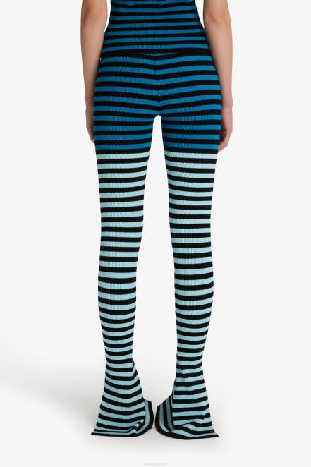 Women Ermanno Scervino Blue Knitted Flared Trousers 424R119
