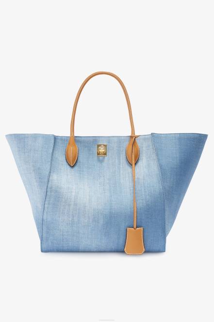 Women Ermanno Scervino Blue Large Denim Maggie Bag 424R148