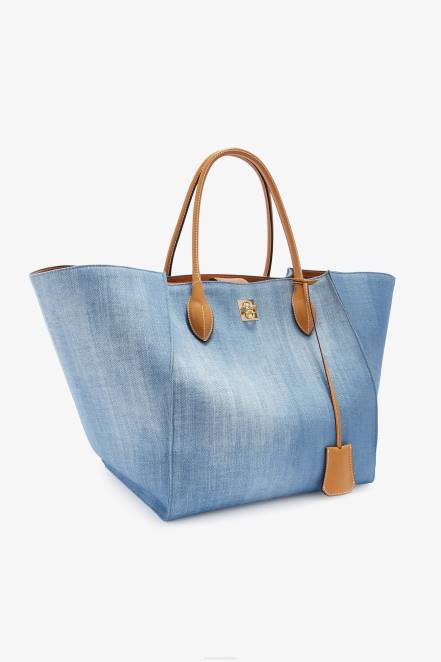 Women Ermanno Scervino Blue Large Denim Maggie Bag 424R148