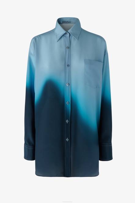 Women Ermanno Scervino Blue Nuanced Oversized Shirt 424R87