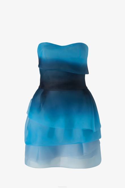 Women Ermanno Scervino Blue Nuanced Tulle Mini Dress 424R13