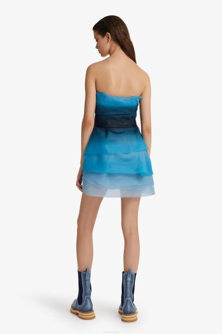 Women Ermanno Scervino Blue Nuanced Tulle Mini Dress 424R13