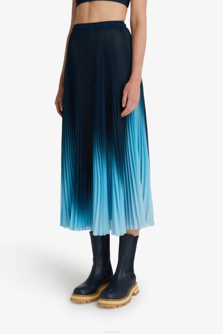 Women Ermanno Scervino Blue Pleated Midi Skirt 424R132