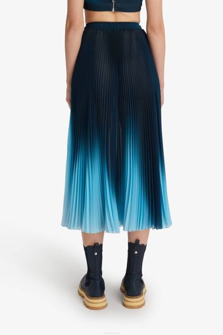 Women Ermanno Scervino Blue Pleated Midi Skirt 424R132