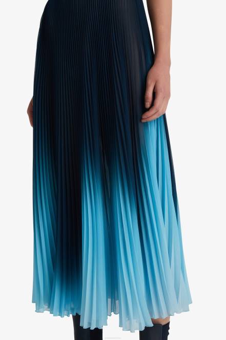 Women Ermanno Scervino Blue Pleated Midi Skirt 424R132