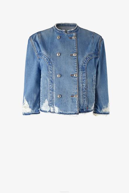Women Ermanno Scervino Blue Short Denim Jacket 424R19
